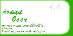 arpad oser business card